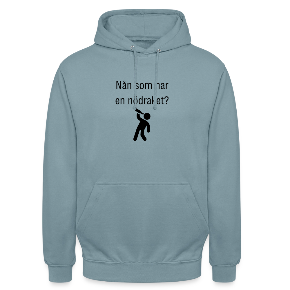 Nån som har en nödraket? Hoodie unisex - dimblå
