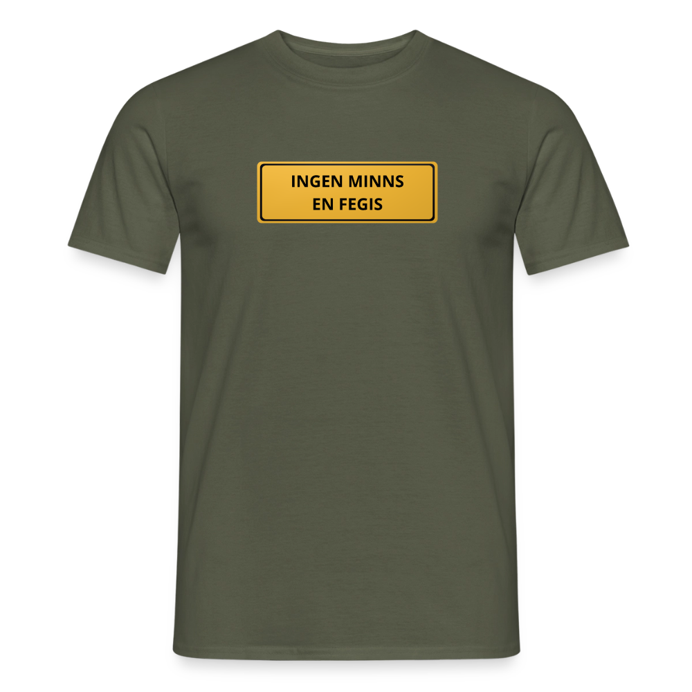 Ingen minns en fegis T-shirt herr - Militärgrön