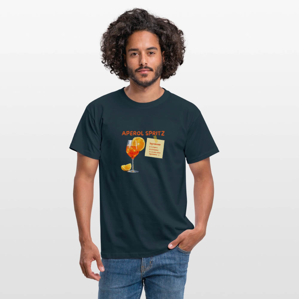 Aperol spritz T-shirt herr - marinblå