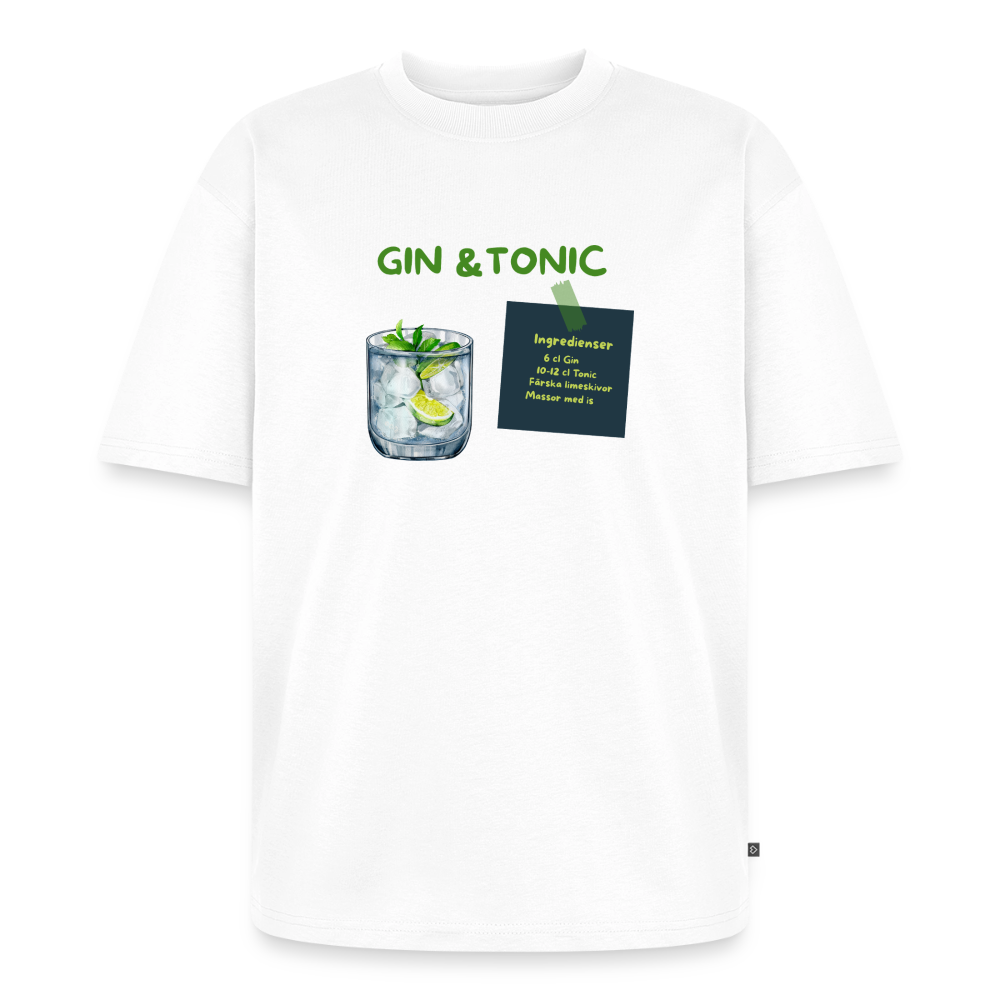 Gin & Tonic oversized premium-T-shirt unisex - vit