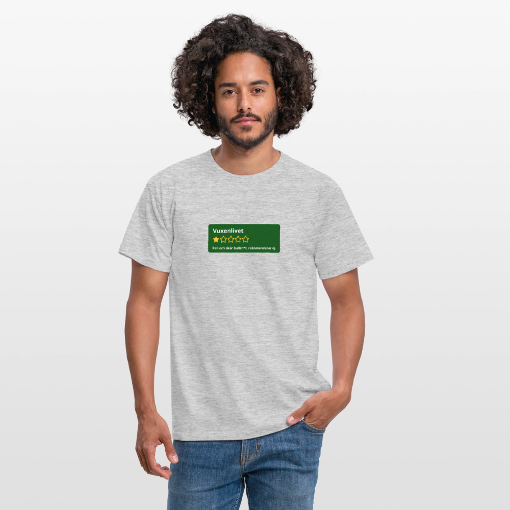 Recension på vuxenlivet T-shirt Herr - gråmelerad