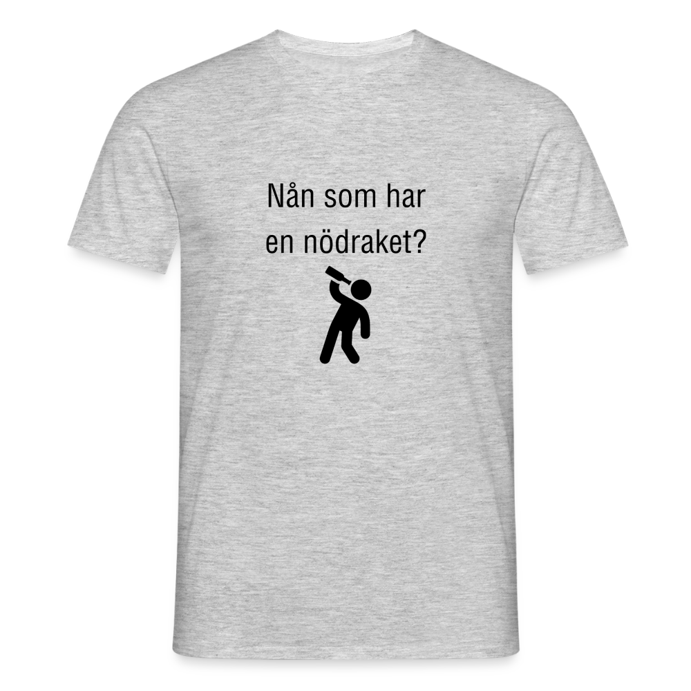 Nån som har en nödraket? T-shirt herr - gråmelerad
