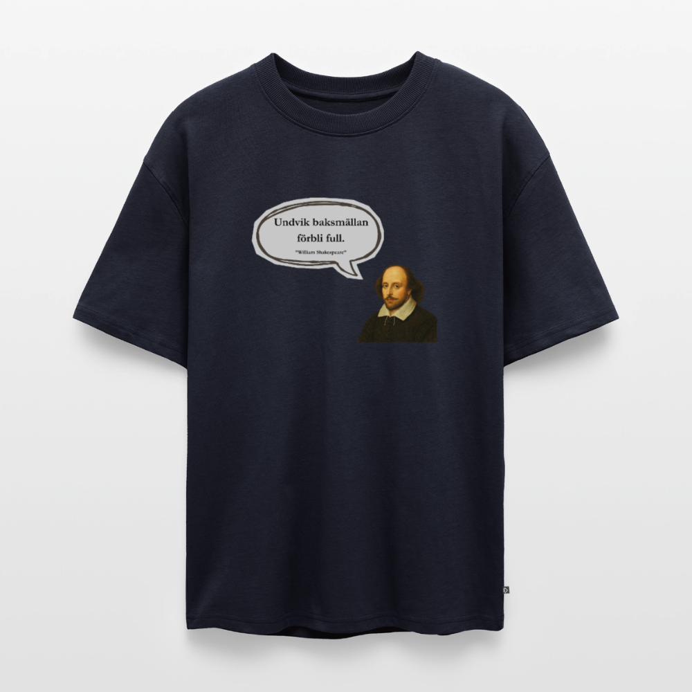 Undvik baksmällan förbli full oversized premium-T-shirt unisex - marinblå