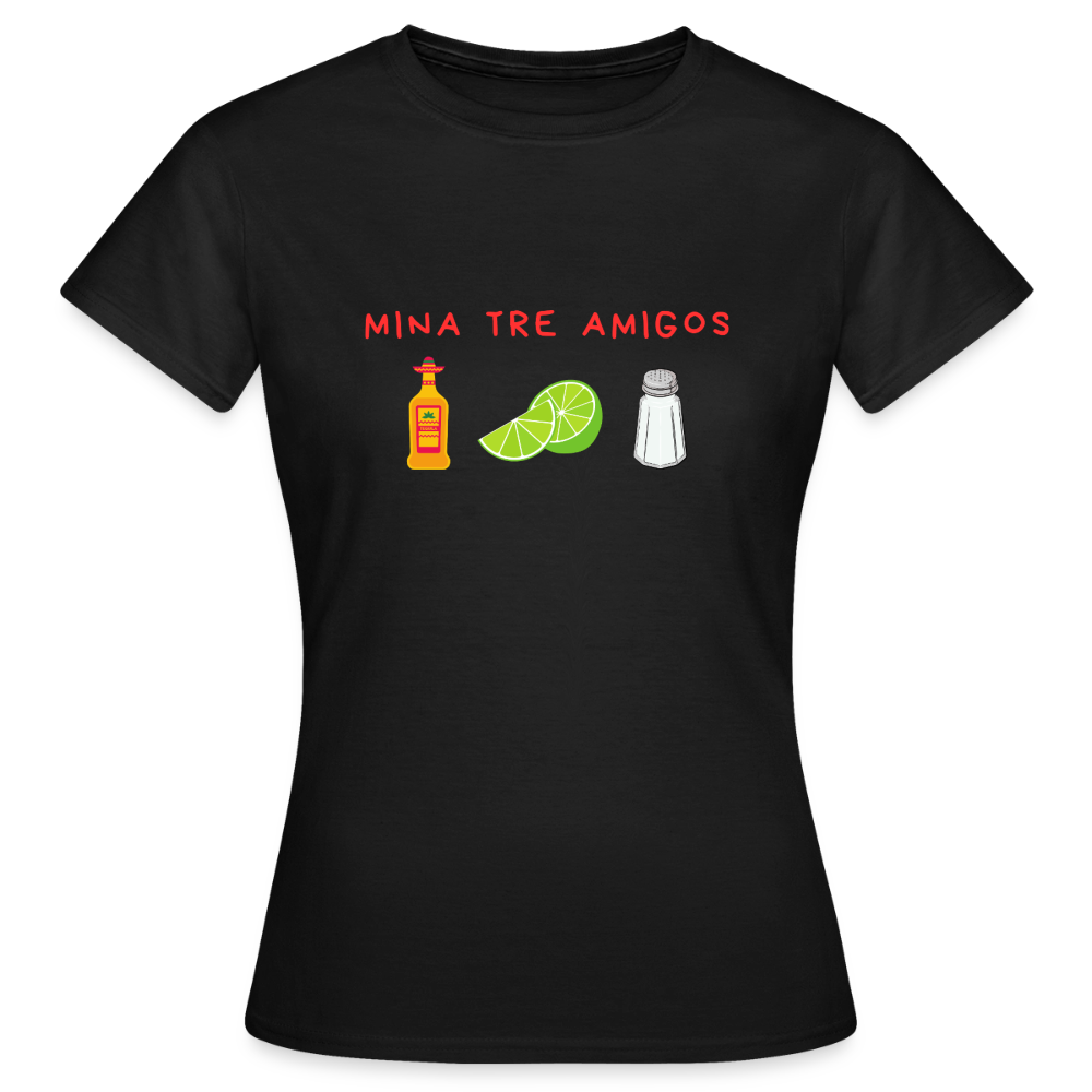 Mina tre amigos T-shirt Dam - svart