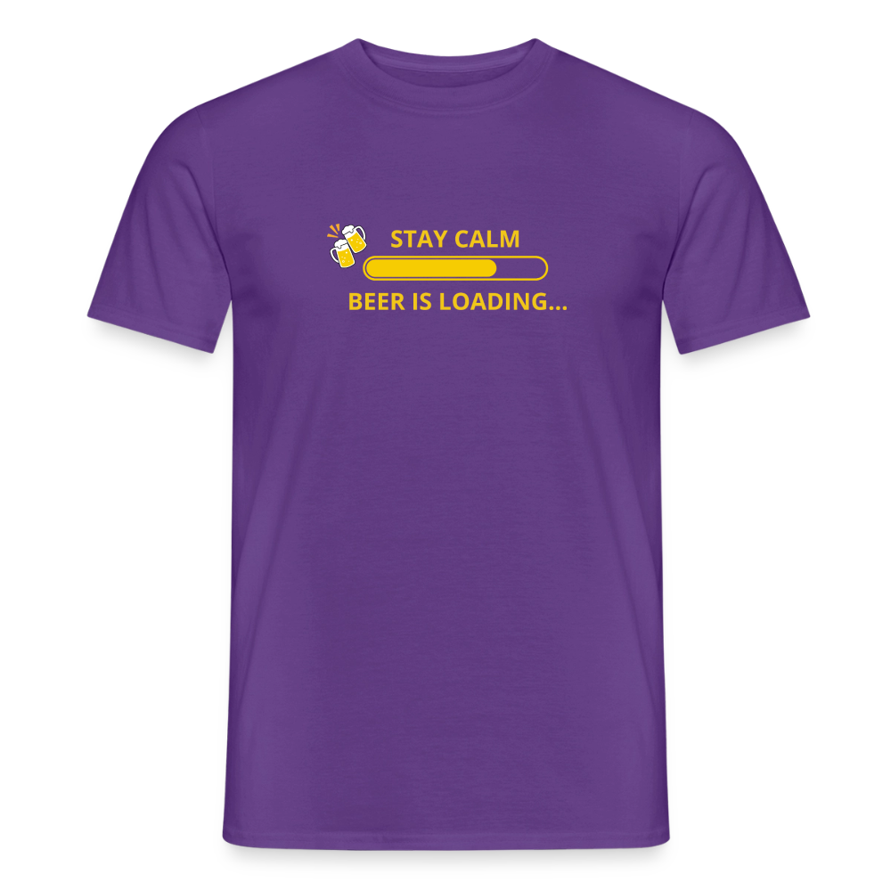 Stay calm beer is loading T-shirt herr - lila