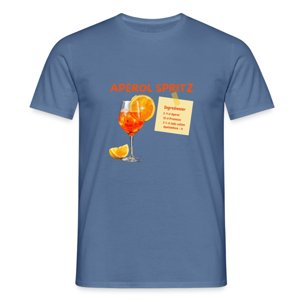 Aperol spritz T-shirt herr - duvblå 