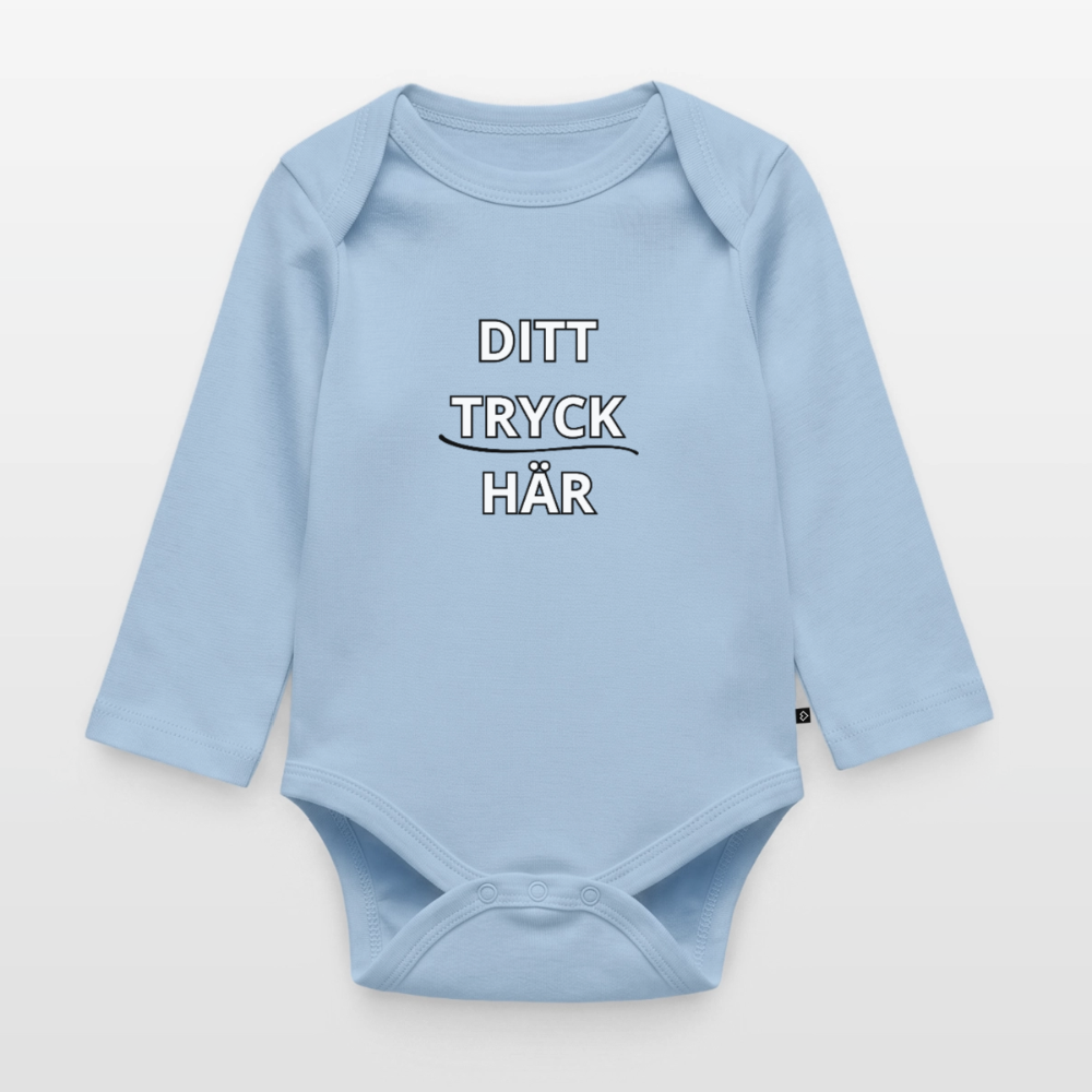 Ekologisk långärmad babybody - ljusblå