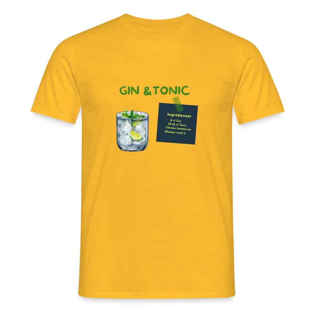 Gin & tonic T-shirt herr - gul