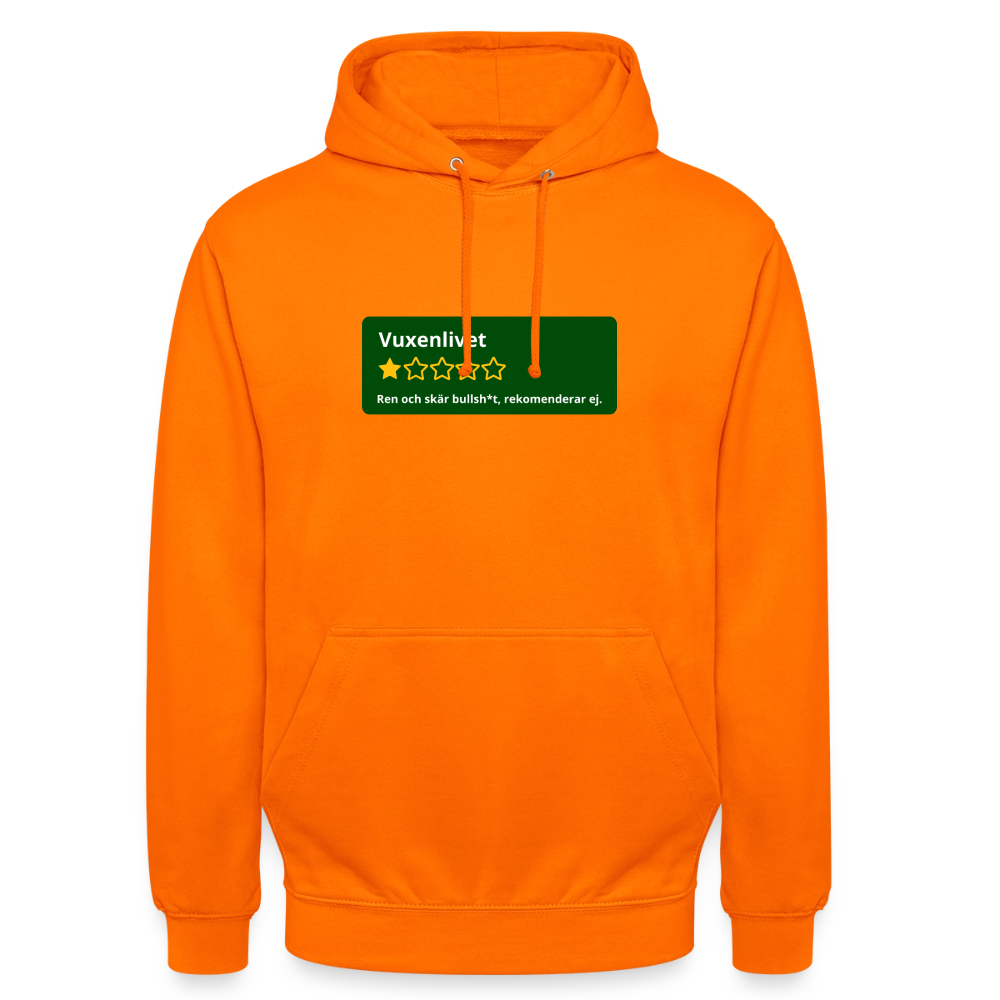 Recension på vuxenlivet Hoodie Unisex - orange