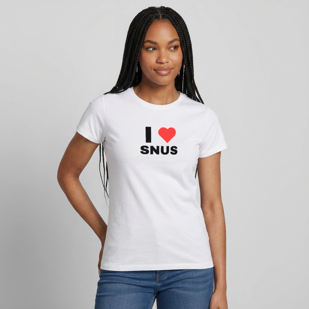 I love snus T-shirt dam - vit
