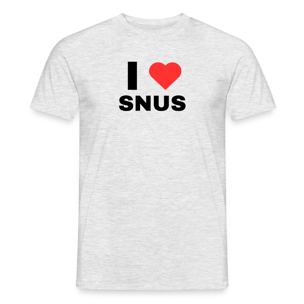 I love snus T-shirt herr - gråmelerad