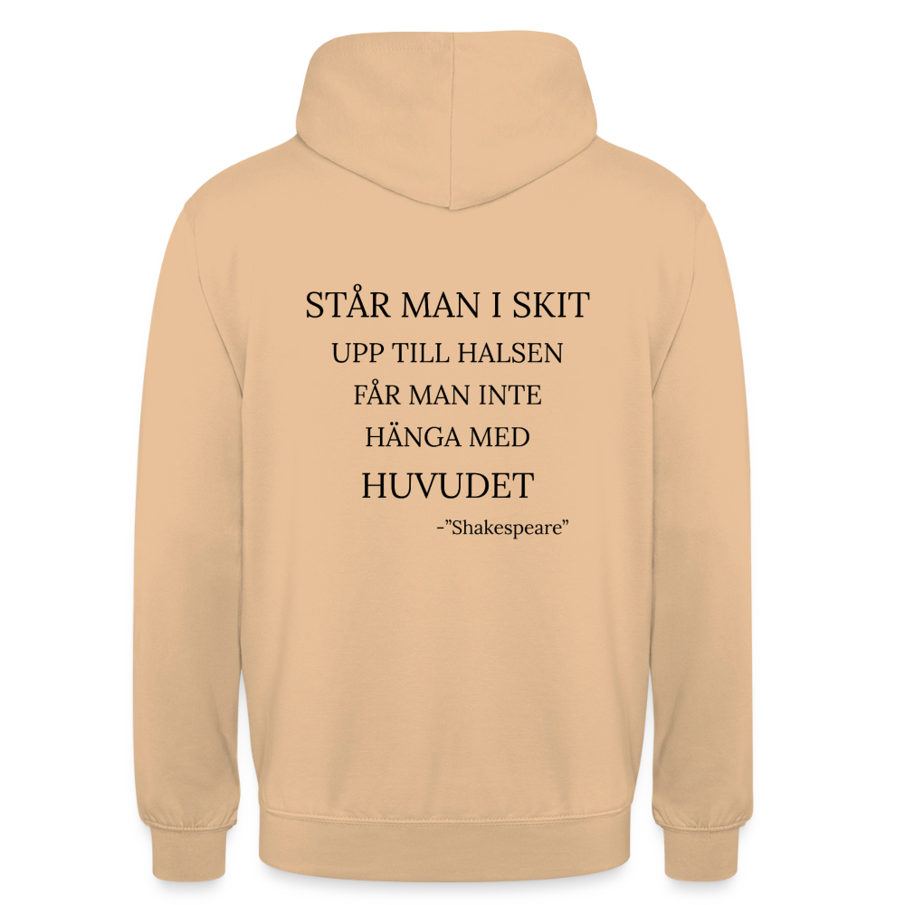 Står man i skit upp till halsen får man inte hänga med huvudet Hoodie Unisex - persika