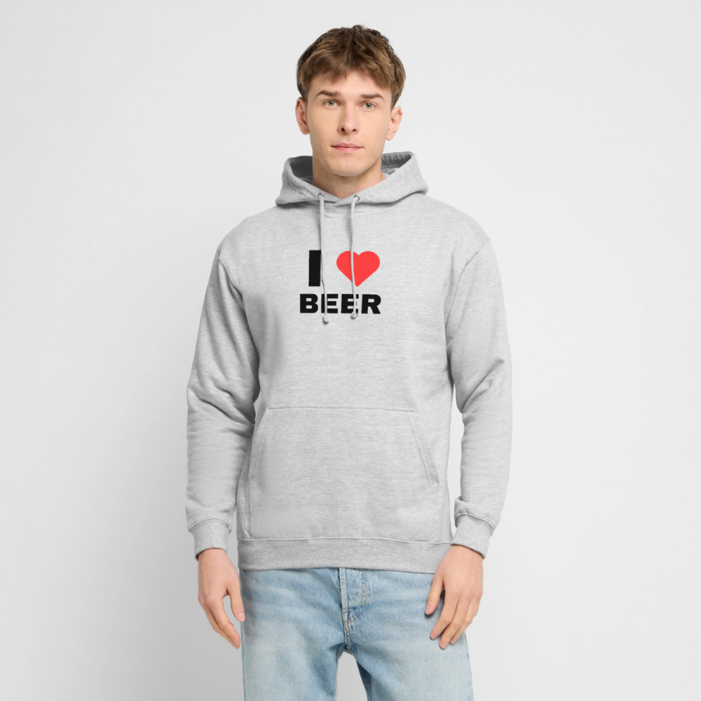 I love beer Hoodie unisex - ljusgråmelerad