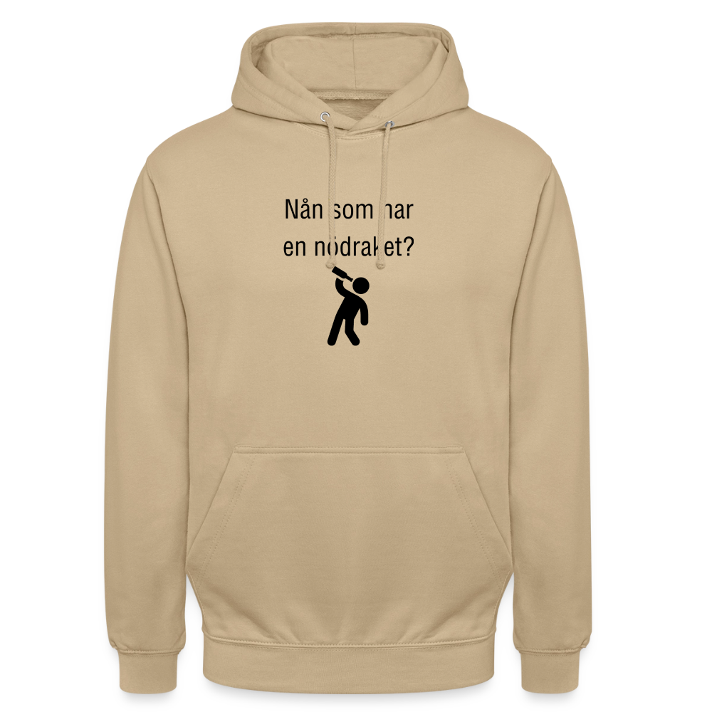 Nån som har en nödraket? Hoodie unisex - beige