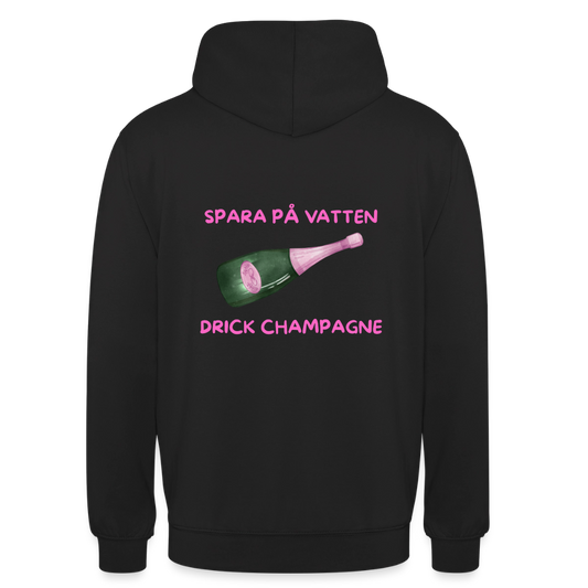 Spara på vatten, drick champagne Hoodie Unisex - svart