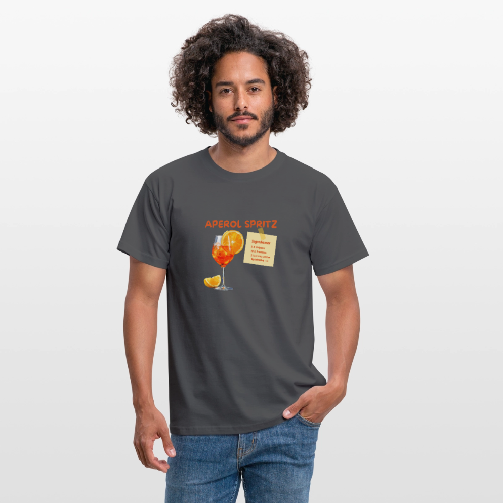 Aperol spritz T-shirt herr - kolgrå