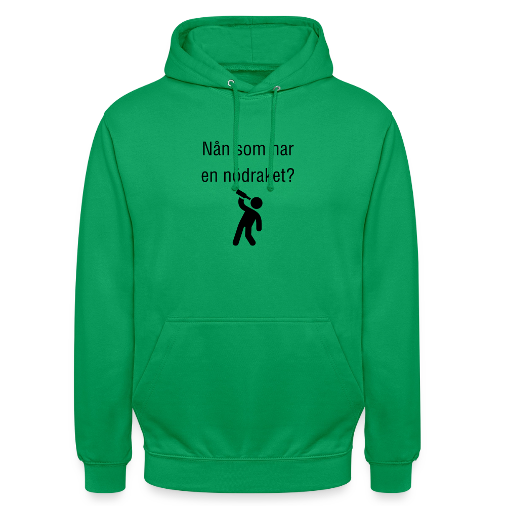 Nån som har en nödraket? Hoodie unisex - kellygrön