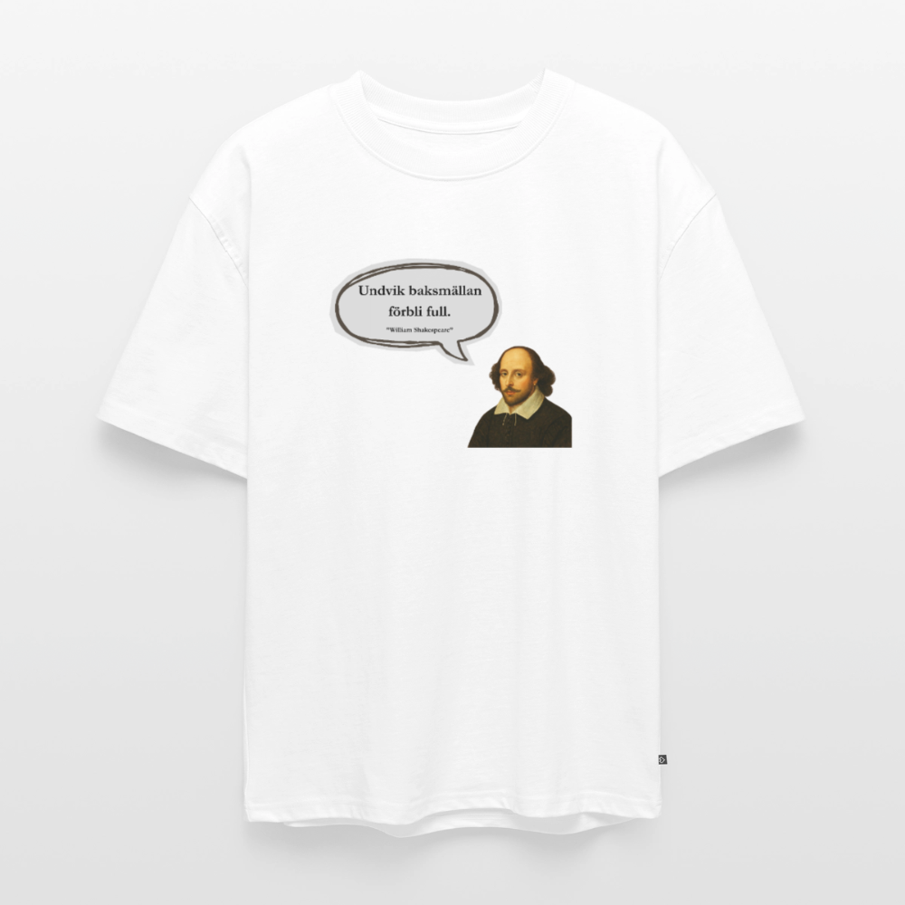 Undvik baksmällan förbli full oversized premium-T-shirt unisex - vit