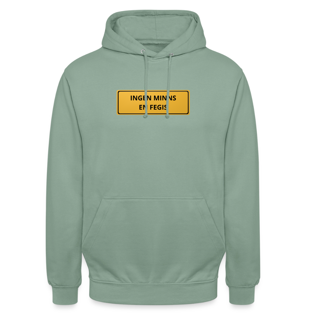 Ingen minns en fegis Hoodie Unisex - grågrön