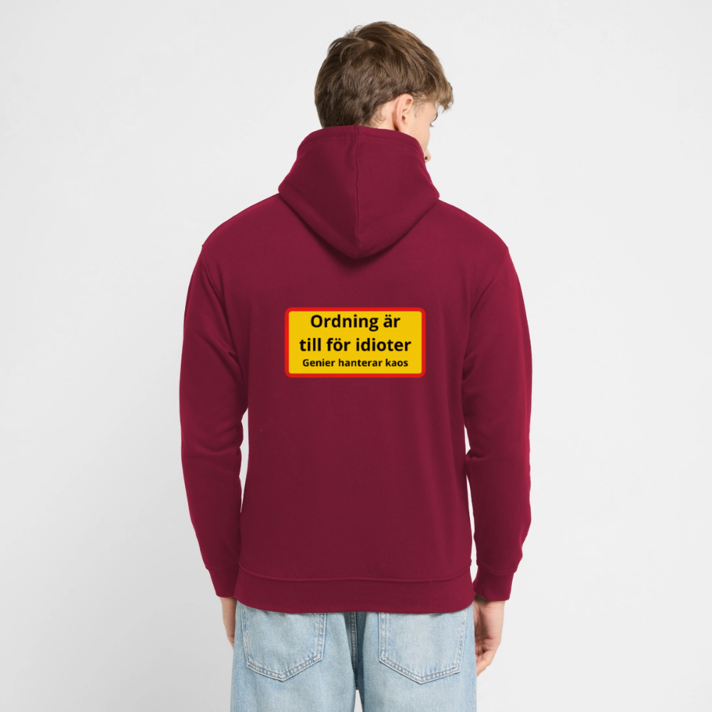 Ordning är till för idioter, genier hanterar kaos Hoodie Unisex - bordeaux