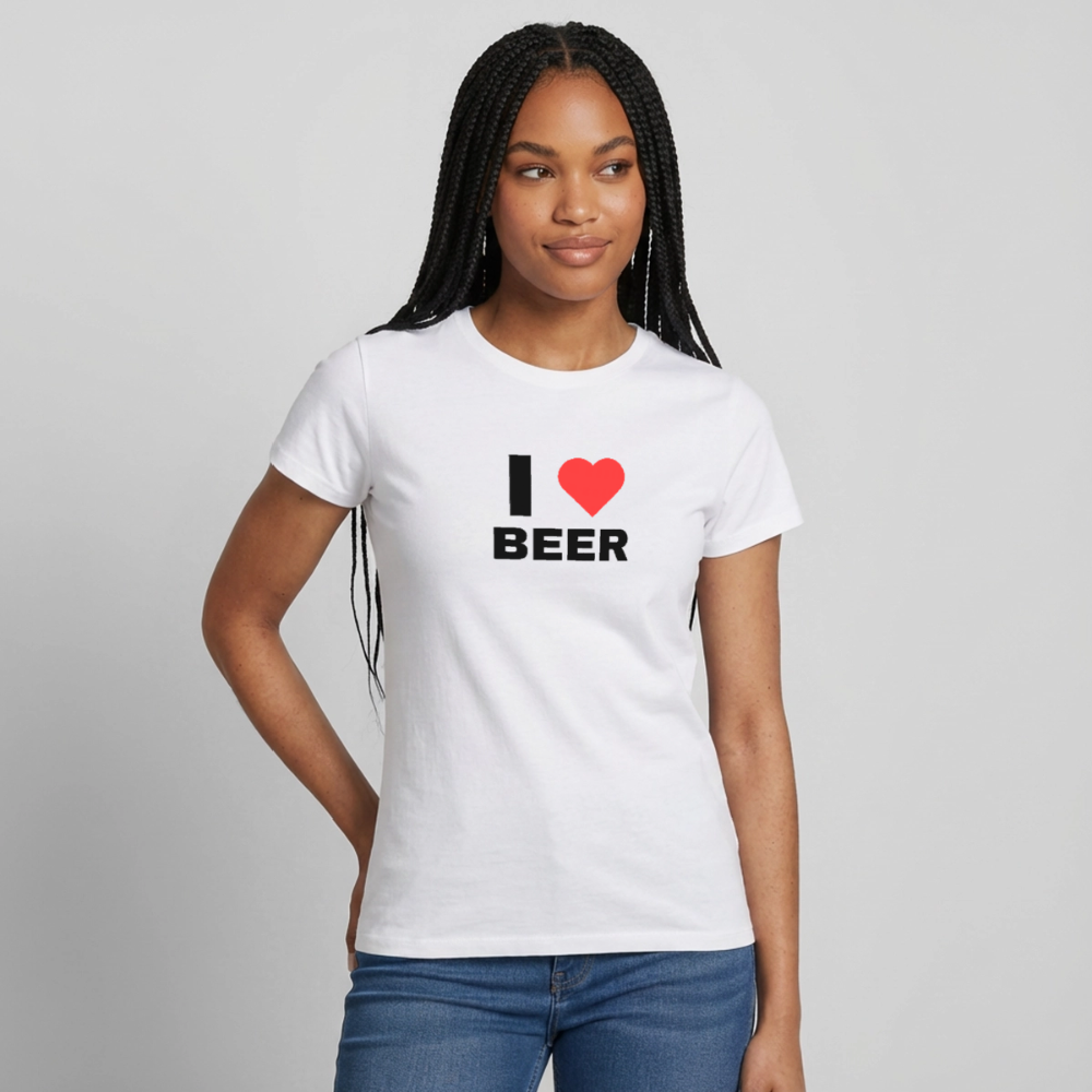 I love beer T-shirt dam - vit