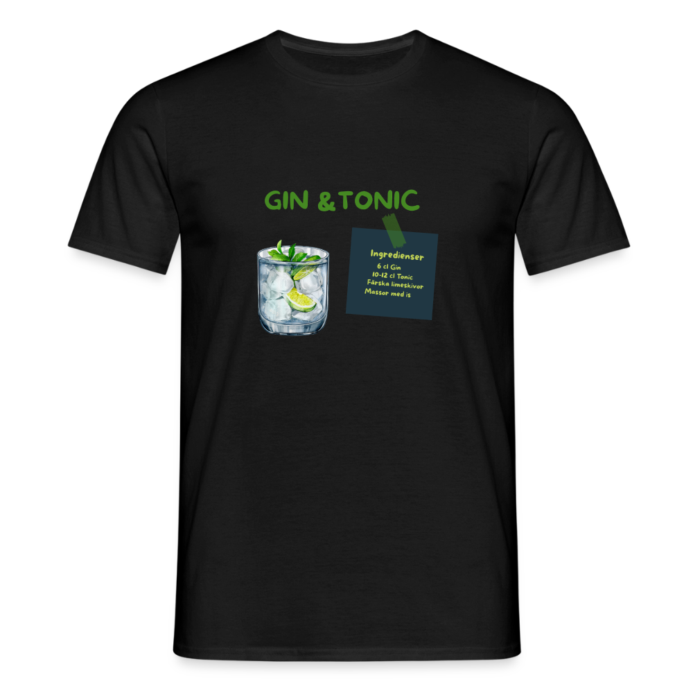 Gin & tonic T-shirt herr - svart