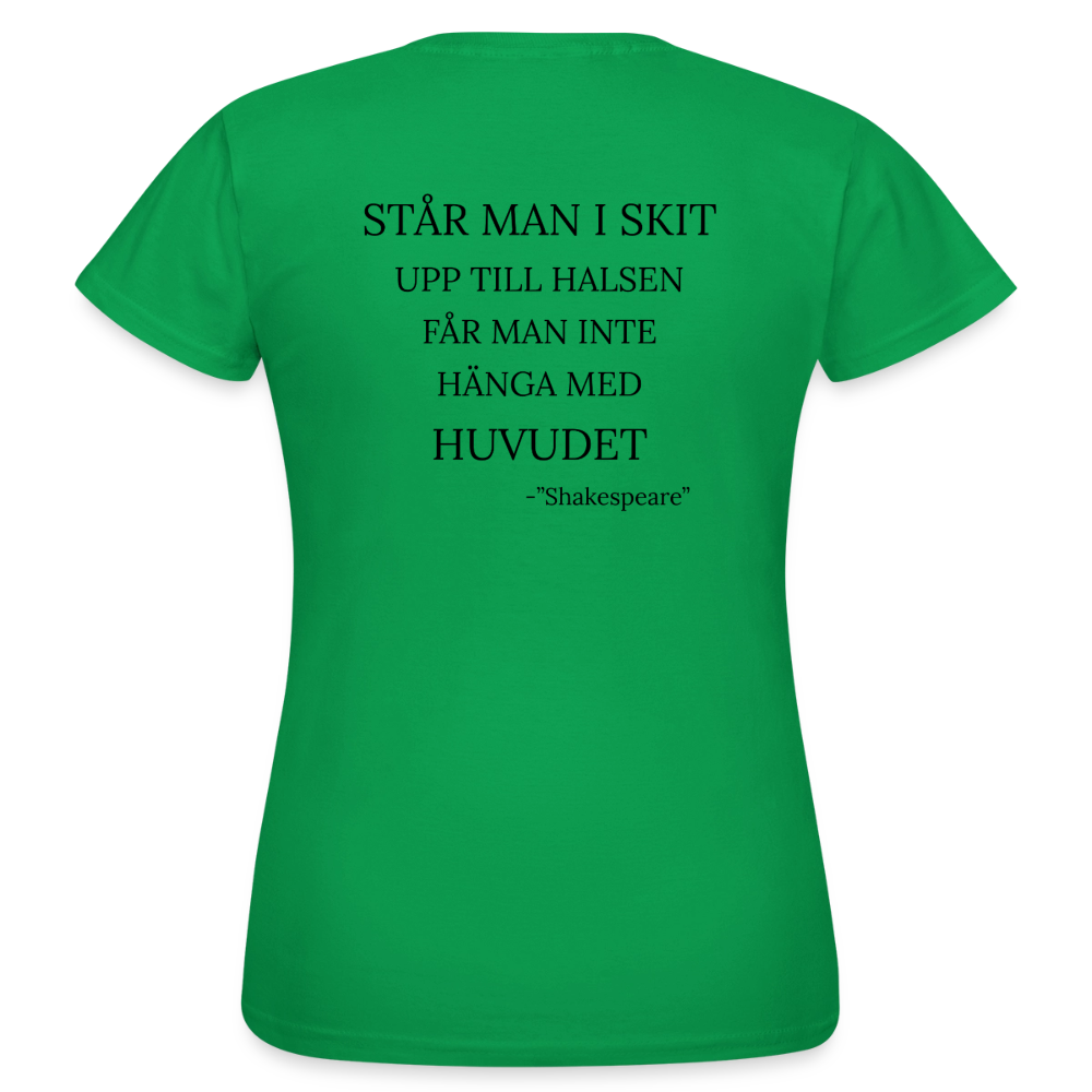 Står man i skit upp till halsen får man inte hänga med huvudet T-shirt Dam - kellygrön