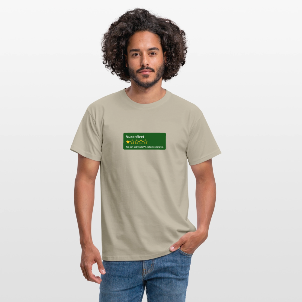 Recension på vuxenlivet T-shirt Herr - sandbeige