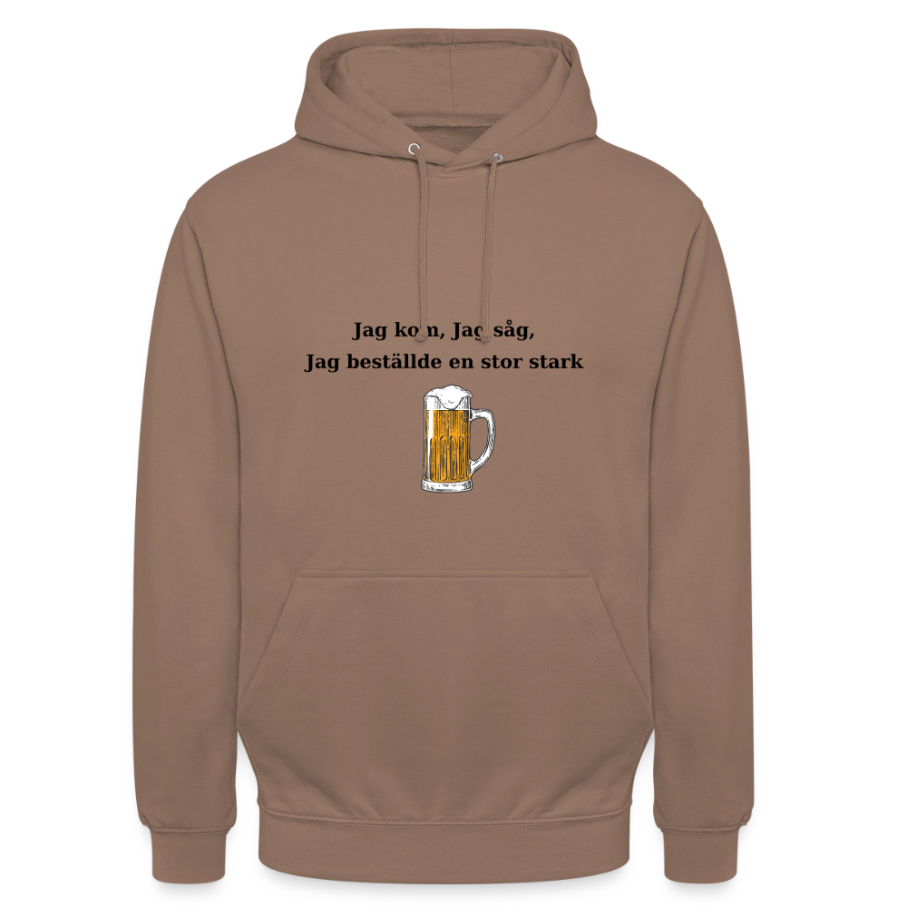 Jag kom, jag såg, jag beställde en stor stark Hoodie Unisex - mocka
