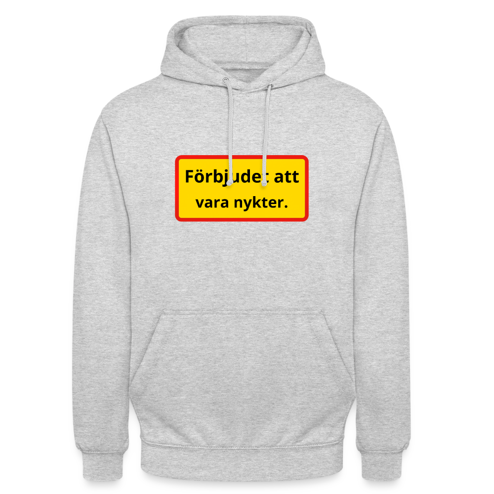 Förbjudet att vara nykter Hoodie Unisex - ljusgråmelerad