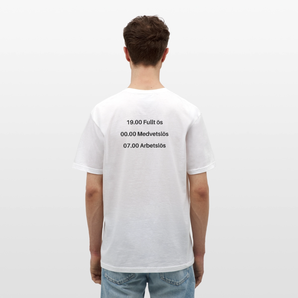 Fullt ös, medvetslös och arbetslös T-shirt herr - vit