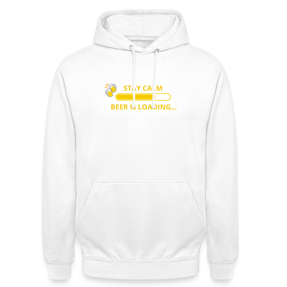 Stay calm beer is loading... Hoodie unisex - vit