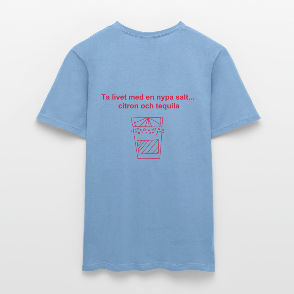 Ta livet med en nypa salt, citron och tequila T-shirt herr - carolina blue