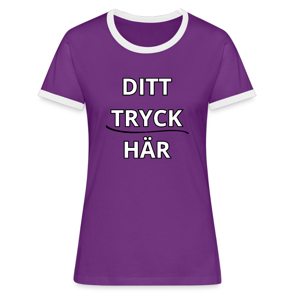 Women's Ringer T-Shirt - lila/vit