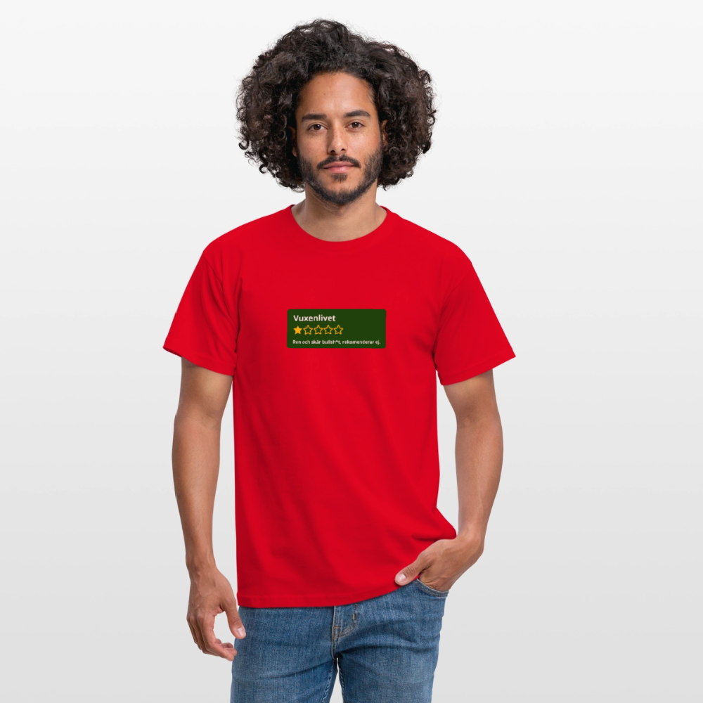 Recension på vuxenlivet T-shirt Herr - röd