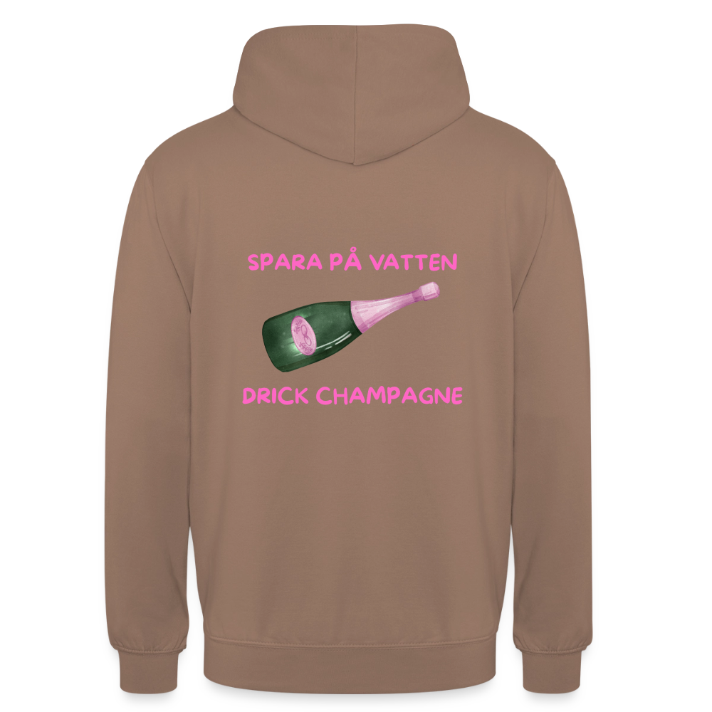 Spara på vatten, drick champagne Hoodie Unisex - mocka