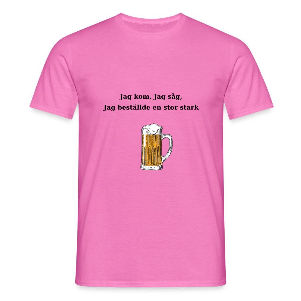 Jag kom, jag såg, jag beställde en stor stark T-shirt Herr - rosa