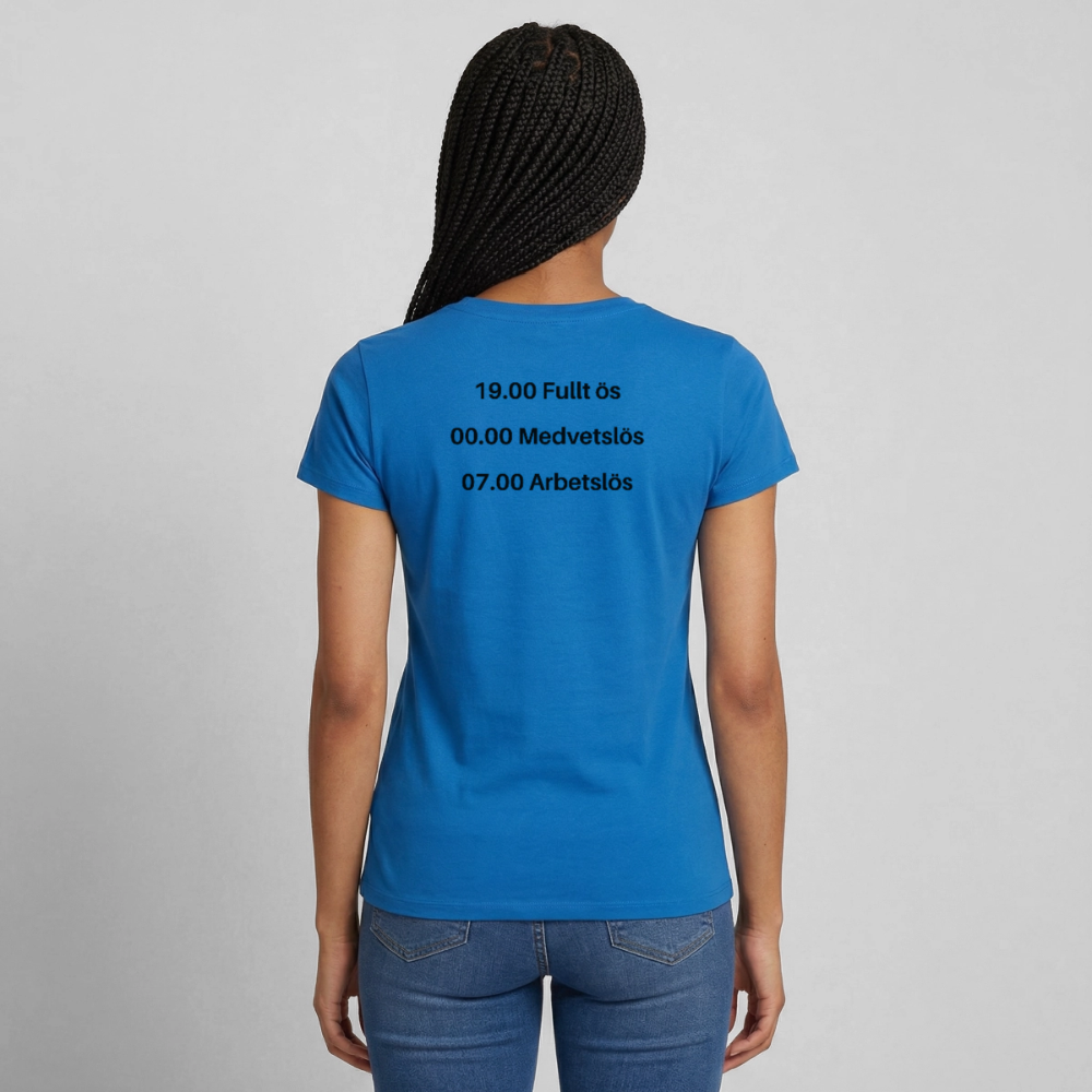 Fullt ös, medvetslös och arbetslös T-shirt dam - royalblå