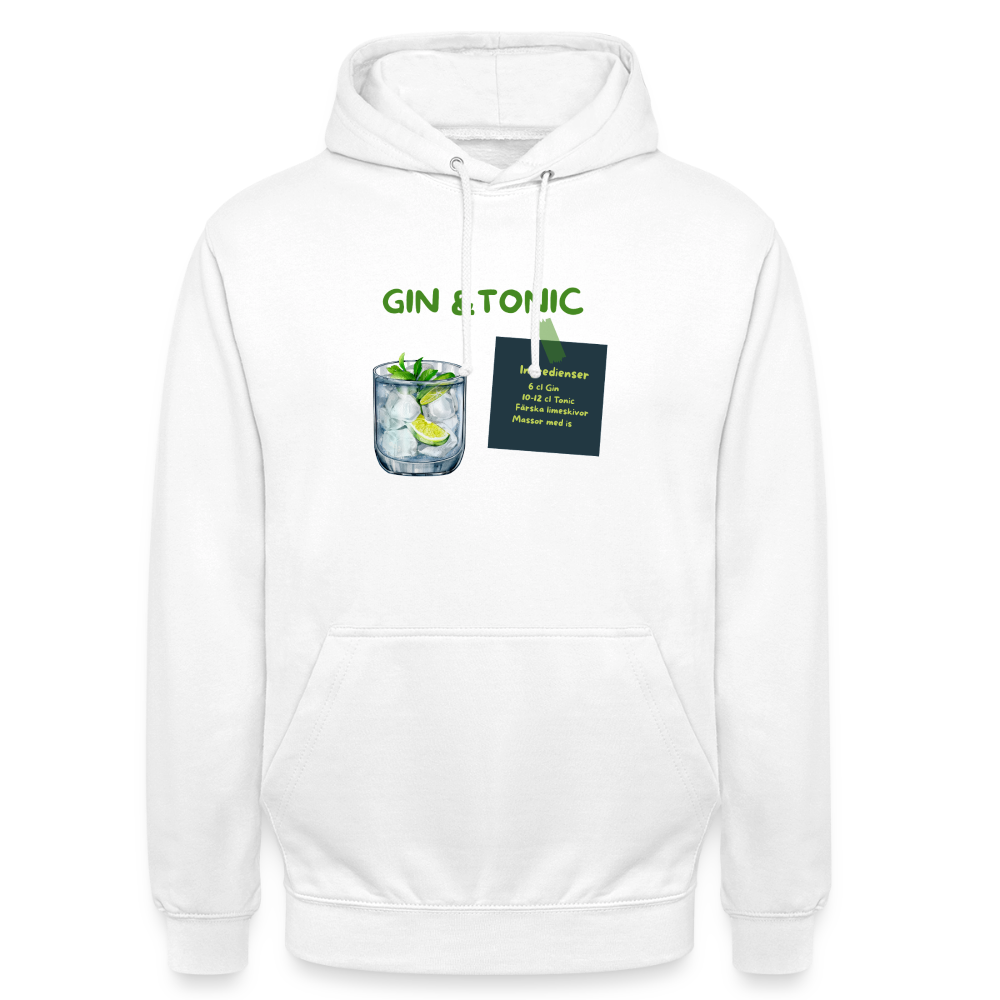Gin & Tonic Hoodie Unisex - vit