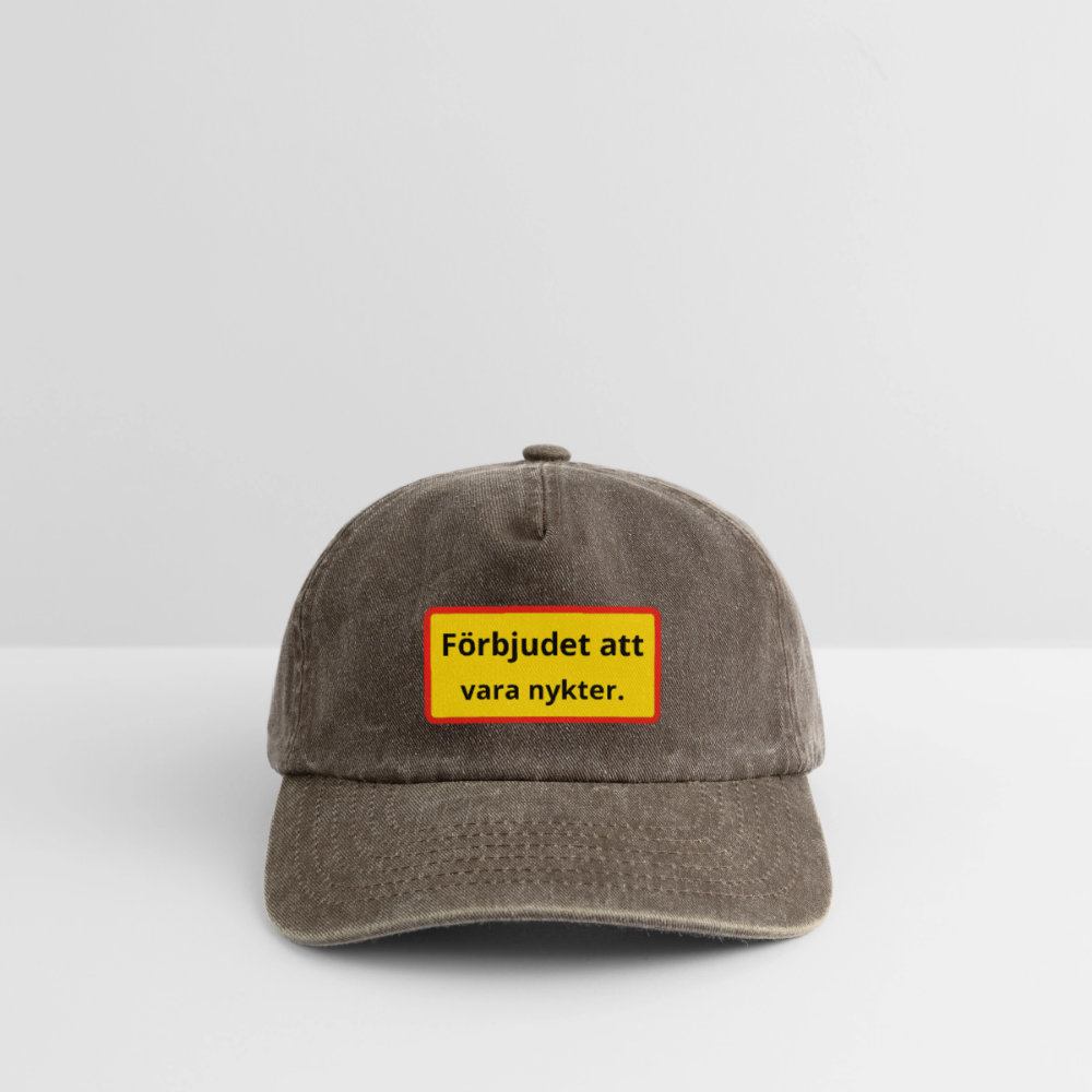 Förbjudet att vara nykter vintagekeps - vintagebrun