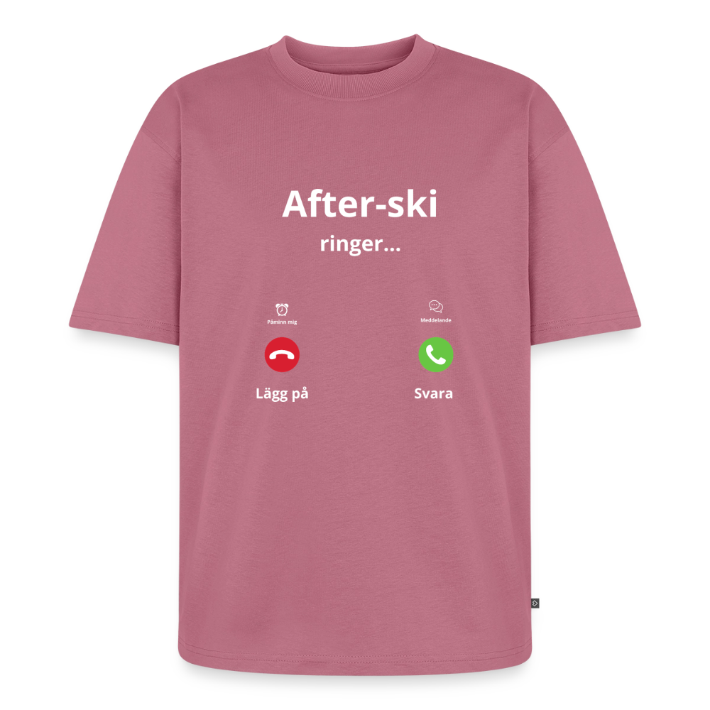 After-ski ringer... oversized premium-T-shirt unisex - malvafärgad