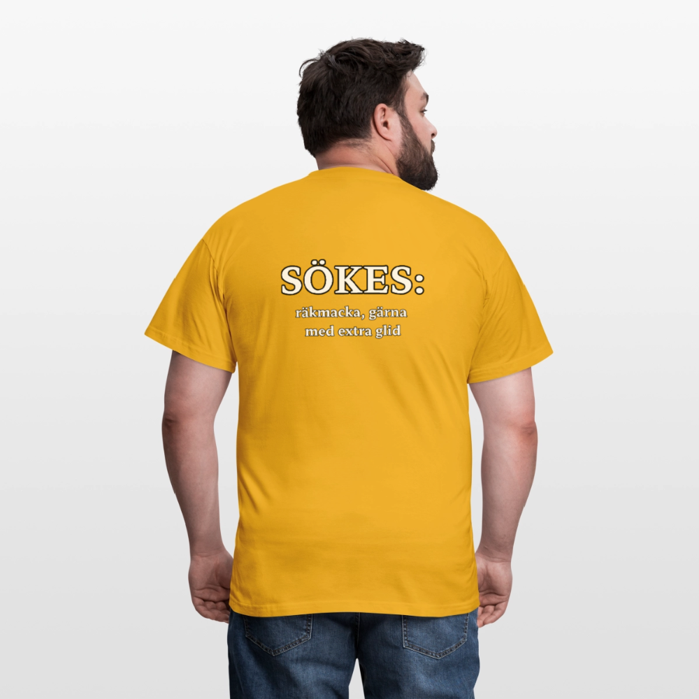 Sökes: Räkmacka, gärna med extra glid T-shirt Herr - gul