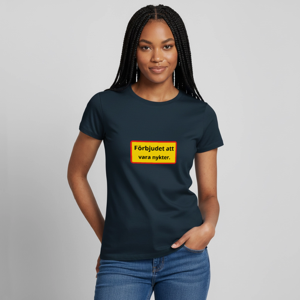 Förbjudet att vara nykter T-shirt Dam - marinblå