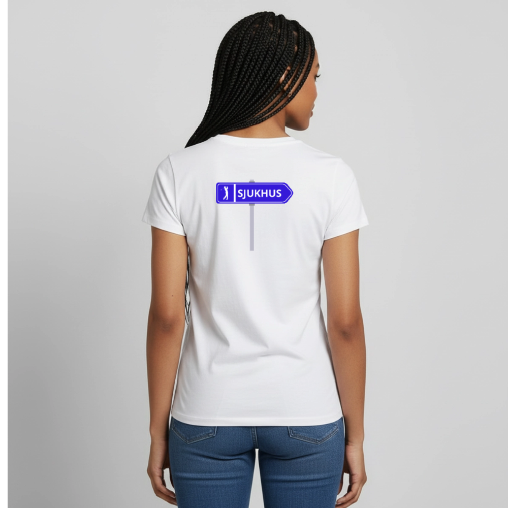 Sjukhus skylt T-shirt dam - vit