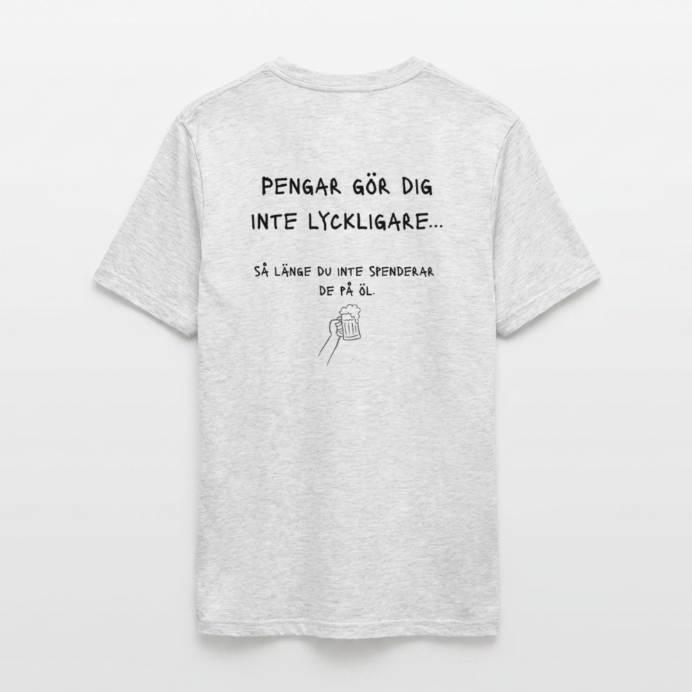 Pengar gör dig inte lyckligare så länge du inte spenderar de på öl T-shirt herr - gråmelerad