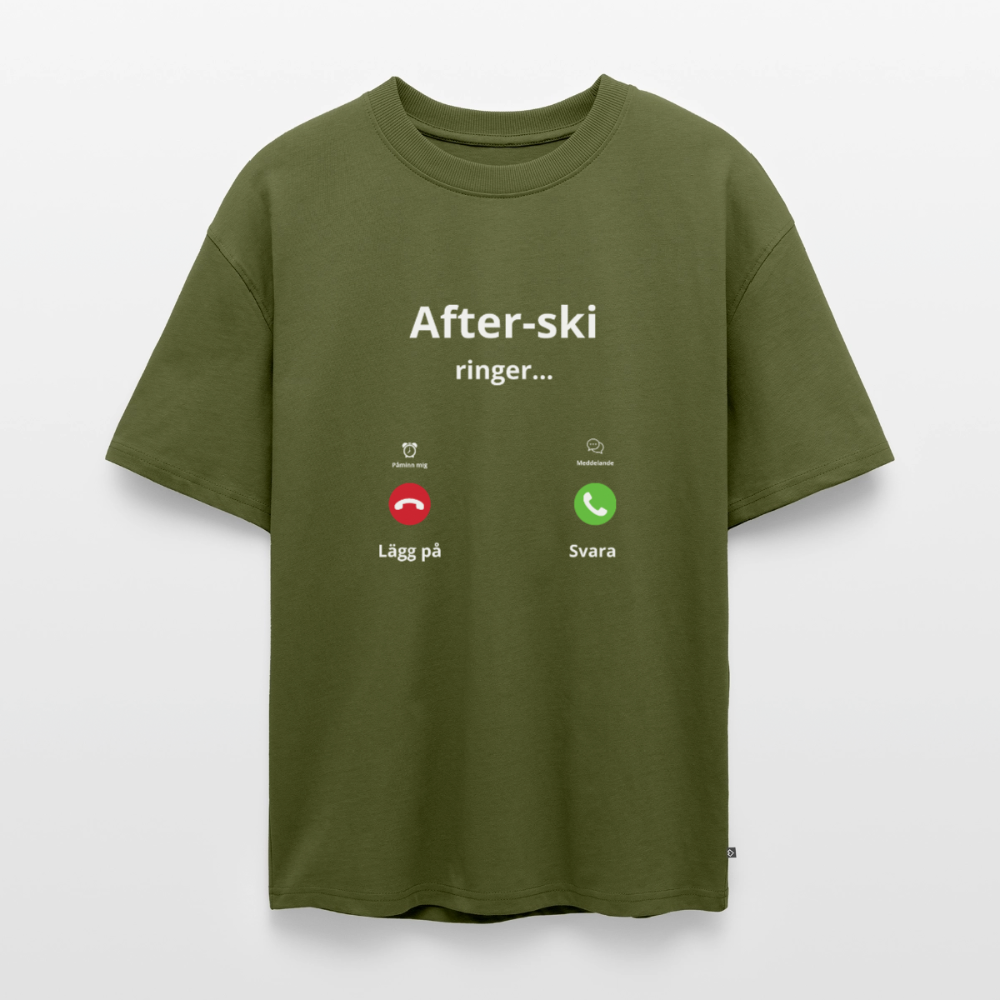After-ski ringer... oversized premium-T-shirt unisex - kaki