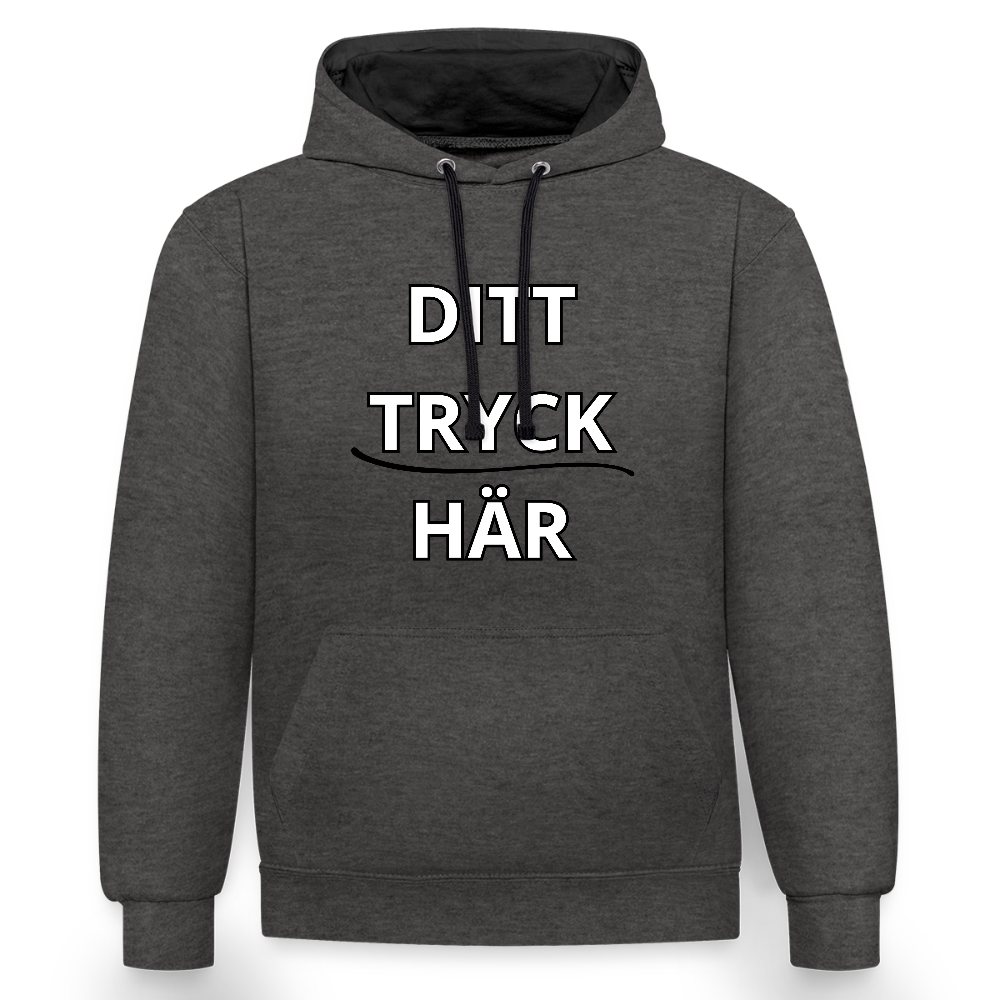Contrast Colour Hoodie - antracit/svart