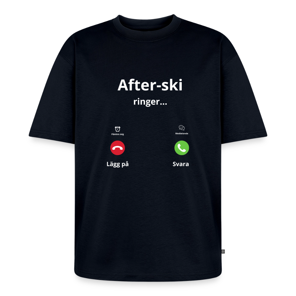 After-ski ringer... oversized premium-T-shirt unisex - marinblå