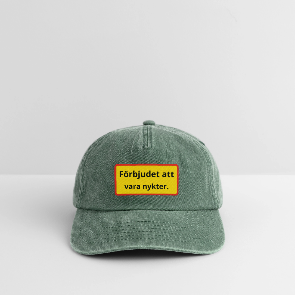 Förbjudet att vara nykter vintagekeps - vintageflaska grön 