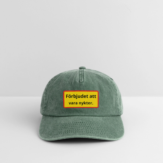 Förbjudet att vara nykter vintagekeps - vintageflaska grön 